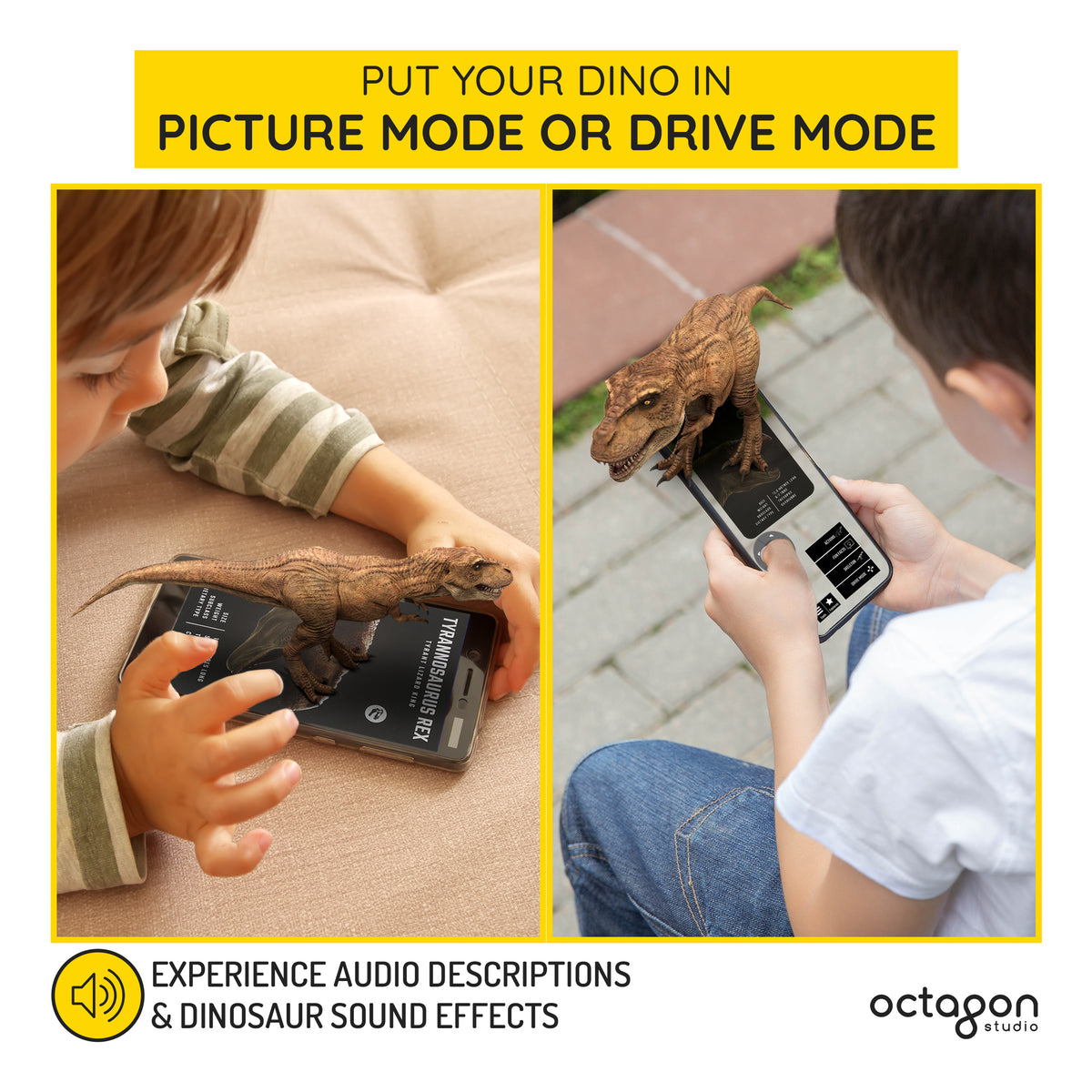 Dinosaur 4D+ Augmented Reality Flashcards for Kids | Octagon Studio