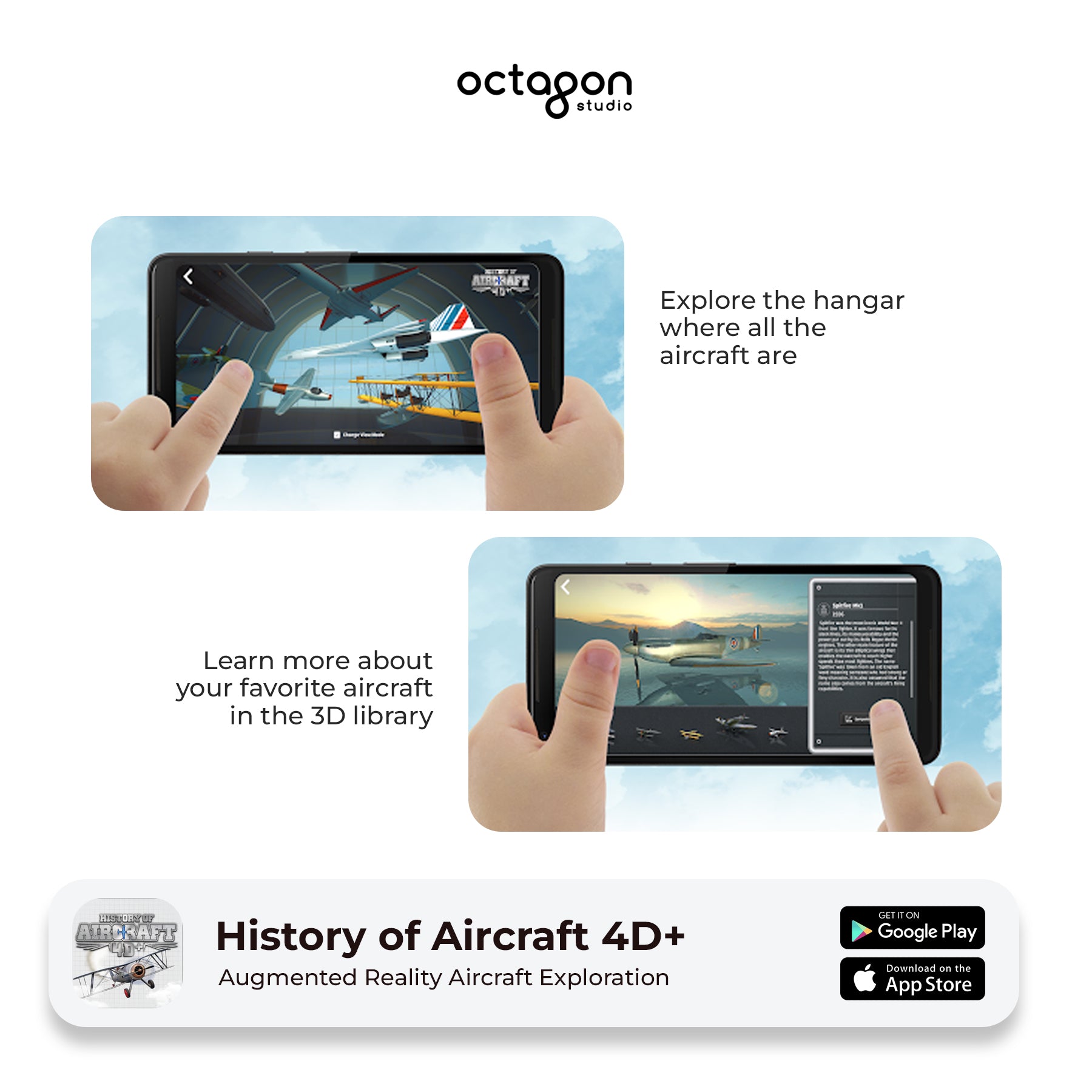Aircraft 4D+ Augmented Reality Cards – Octagon Studio
